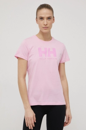 Helly Hansen tricou din bumbac culoarea roz