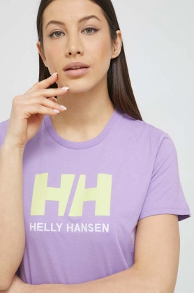 Helly Hansen tricou din bumbac culoarea violet