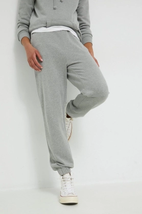 Hollister Co. pantaloni de trening femei, culoarea gri, neted
