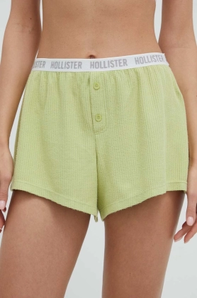 Hollister Co. pantaloni scurti de pijama femei, culoarea verde