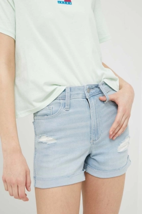 Hollister Co. pantaloni scurti jeans femei, neted, high waist