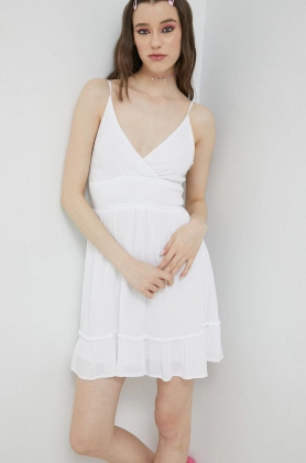 Hollister Co. rochie culoarea alb, mini, evazati