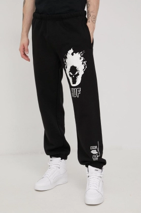 HUF pantaloni de trening X Marvel barbati, culoarea negru, cu imprimeu