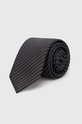 HUGO cravata din amestec de matase culoarea negru