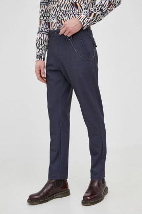 Hugo pantaloni barbati, culoarea albastru marin, mulata