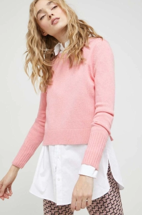 HUGO pulover din amestec de lana femei, culoarea roz, light