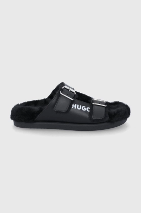 Hugo slapi de piele femei, culoarea negru