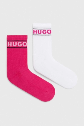 HUGO sosete 2-pack femei, culoarea roz