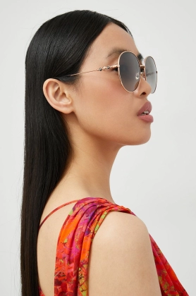 Jimmy Choo ochelari de soare femei, culoarea auriu