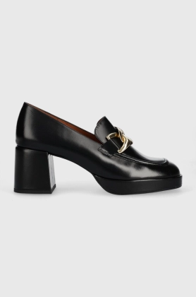 Jonak pantofi de piele VALET CUIR culoarea negru, cu toc drept, 3400142