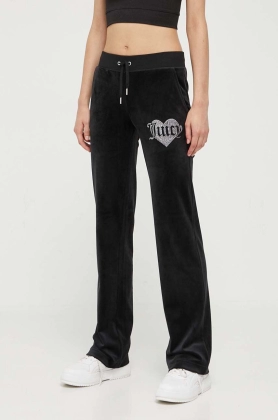 Juicy Couture pantaloni de trening culoarea negru, cu imprimeu