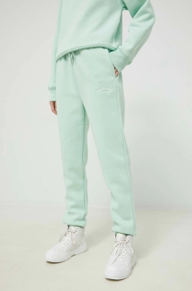 Juicy Couture pantaloni de trening femei, culoarea verde, cu imprimeu