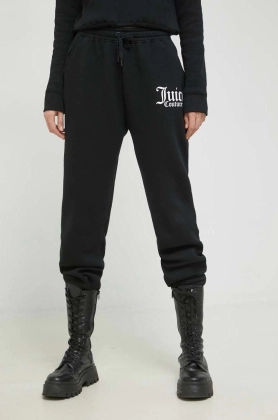 Juicy Couture pantaloni de trening Sora femei, culoarea negru, cu imprimeu
