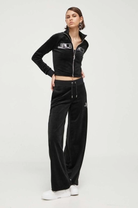 Juicy Couture pantaloni femei, culoarea negru, cu imprimeu