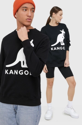 Kangol hanorac de bumbac culoarea negru, cu imprimeu