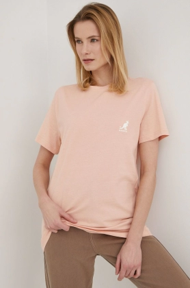 Kangol tricou din bumbac culoarea roz
