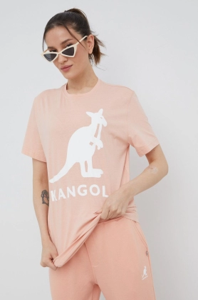 Kangol tricou din bumbac culoarea roz