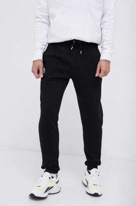 Kappa Pantaloni barbati, culoarea negru, cu imprimeu
