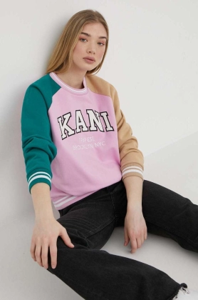 Karl Kani bluza femei, culoarea roz, modelator