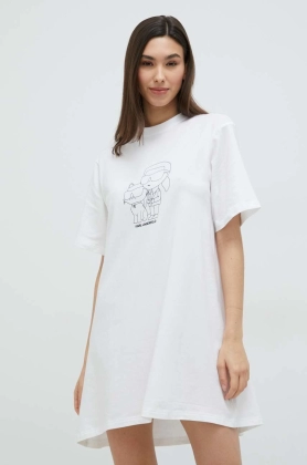 Karl Lagerfeld camasa de pijama femei, culoarea alb