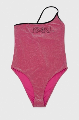 Karl Lagerfeld costum de baie culoarea roz, cupa moale