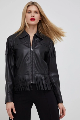 Karl Lagerfeld geaca femei, culoarea negru, de tranzitie