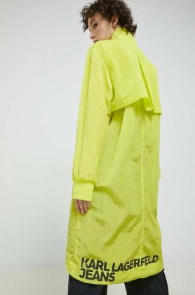 Karl Lagerfeld Jeans windbreaker culoarea galben, de tranzitie, oversize
