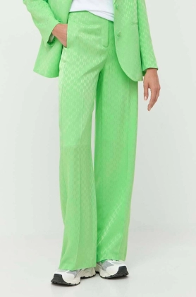 Karl Lagerfeld pantaloni femei, culoarea verde, drept, high waist