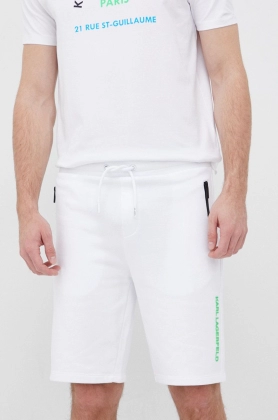 Karl Lagerfeld pantaloni scurti barbati, culoarea alb