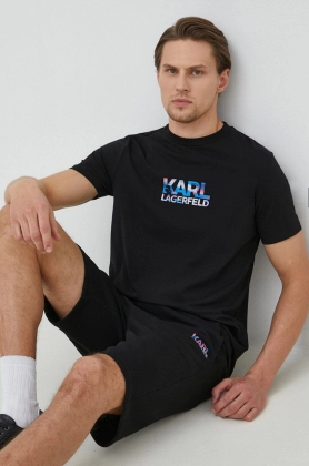 Karl Lagerfeld pantaloni scurti barbati, culoarea negru