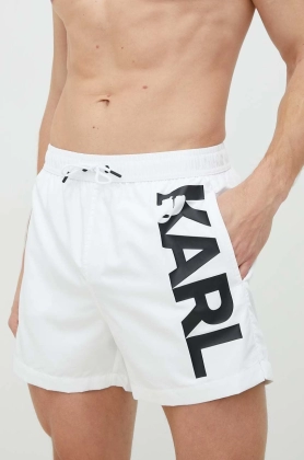 Karl Lagerfeld pantaloni scurti de baie culoarea alb