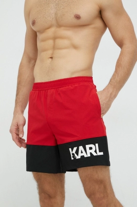 Karl Lagerfeld pantaloni scurti de baie culoarea rosu