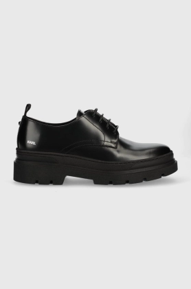Karl Lagerfeld pantofi de piele Bureau Ii barbati, culoarea negru