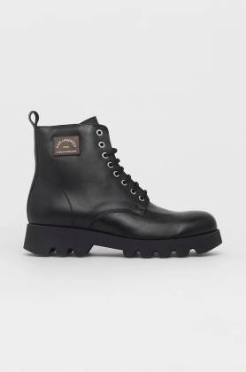 Karl Lagerfeld Pantofi inalti de piele barbati, culoarea negru