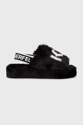 Karl Lagerfeld papuci de casa culoarea negru