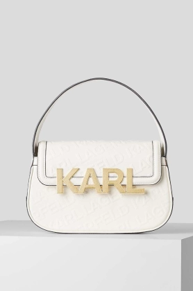Karl Lagerfeld poseta de piele culoarea alb