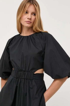 Karl Lagerfeld rochie din bumbac culoarea negru, midi, evazati
