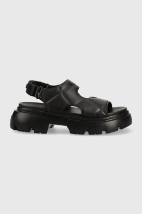 Karl Lagerfeld sandale SUN TREKKA femei, culoarea negru, cu platforma, KL83506