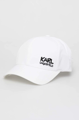 Karl Lagerfeld sapca culoarea alb, cu imprimeu