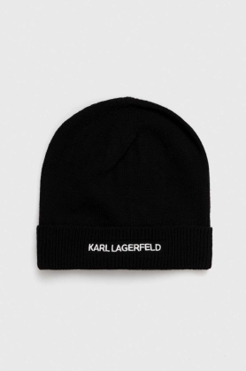 Karl Lagerfeld sapca din amestec de lana culoarea negru, din tesatura neteda