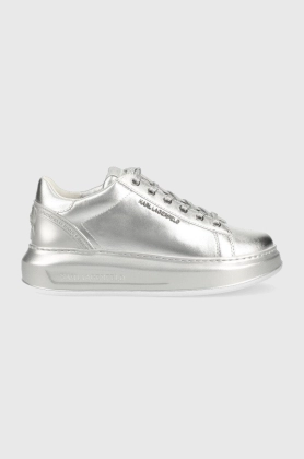 Karl Lagerfeld sneakers din piele Kapri culoarea argintiu