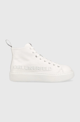 Karl Lagerfeld sneakers din piele Maxi Kup culoarea alb
