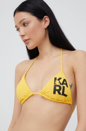 Karl Lagerfeld sutien de baie culoarea galben, cupa usor rigidizata