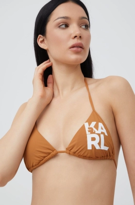 Karl Lagerfeld sutien de baie culoarea maro, cupa usor rigidizata