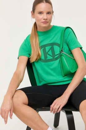 Karl Lagerfeld tricou din bumbac culoarea verde