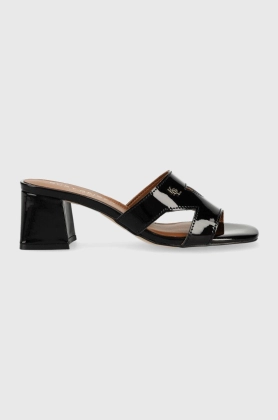 Kurt Geiger London slapi de piele Odina Block femei, culoarea negru, cu toc drept