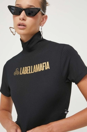 LaBellaMafia tricou femei, culoarea negru, cu turtleneck