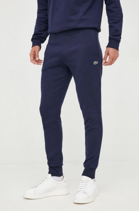 Lacoste pantaloni de trening barbati, culoarea albastru marin, neted