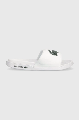 Lacoste papuci CROCO DUALISTE femei, culoarea alb, 43CFA0040