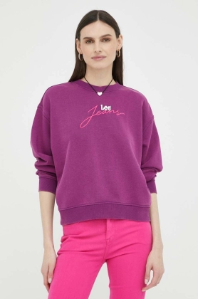 Lee bluza femei, culoarea violet, cu imprimeu